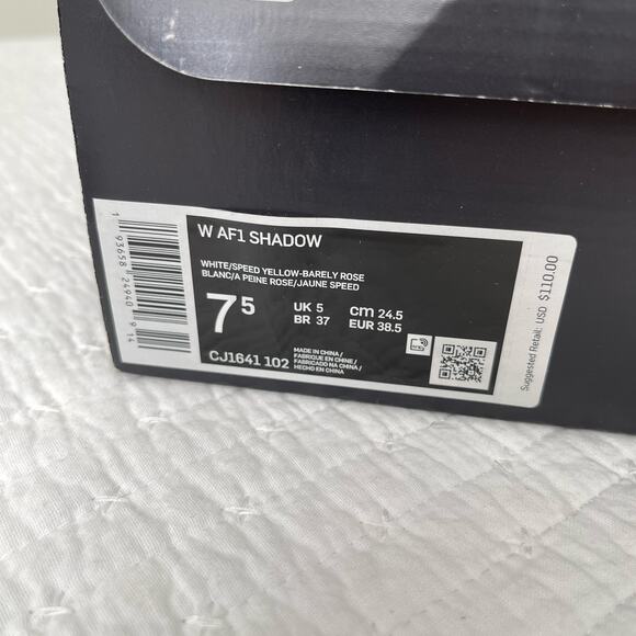 Like New in Box Nike AirForce 1 Shadow 'Sunshine' Sneakers 7.5 - Picture 8 of 10